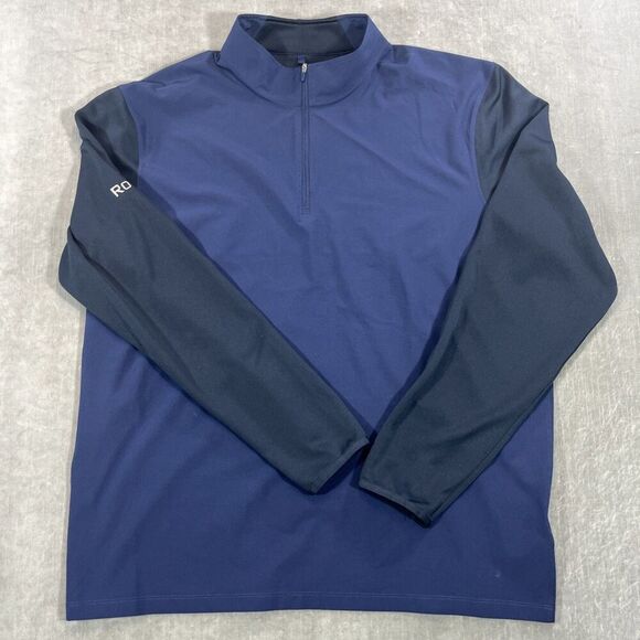 Nike Sweater Mens XL Quarter 1/4 Zip Navy Performance Dri-Fit Pullover Shirt - Picture 1 of 8